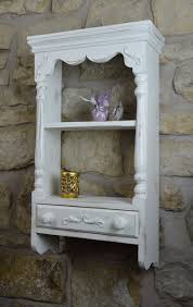 Vintage White Wall Shelf Unit With