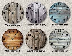 Old Barn Boards Round Wall Clock Rustic