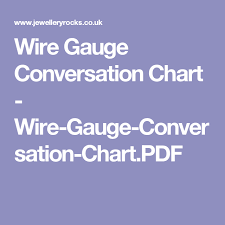 Wire Gauge Conversation Chart Wire Gauge Conversation