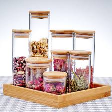 Clear Glass Jar Sealed Canister Food