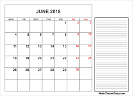 June 2018 Calendar Templates Whatisthedatetoday Com