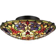 stained glass small flush mount