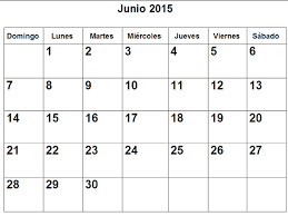 Calendario Junio 2015 Para Imprimir