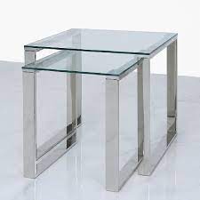 Clear Glass End Side Tables