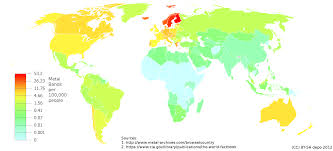 Interactive Map Of Heavy Metal Bands By Country Per Capita