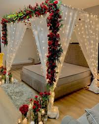 romantic first night bed decoration
