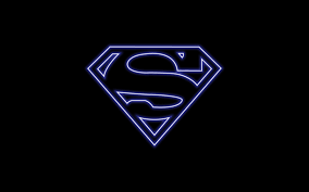 superman neon logo amoled wallpaper 4k