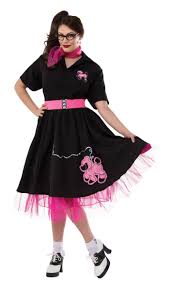 50 s women s black poodle skirt costume