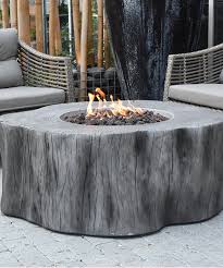 Rustic Round Fire Pit Table Natural