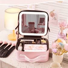 makeup case with led mirror temu