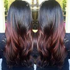 This look is definitely classified into the ombre category, beginning with a fairly dark mahogany and tipped with a vibrant reddish purple. Pin By Amanda Makabali On á•¼á—©iá–‡ Burgundy Hair Hair Styles Hair