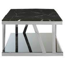 Ackley Chrome Metal And Black Marble