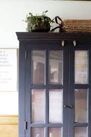 Black Cabinet With Reeded Glass Doors