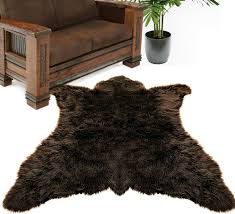 faux bear skin area rug plush faux fur