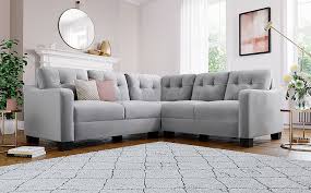 belmont grey velvet corner sofa
