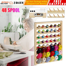 48 Spool Sewing Thread Rack Wooden Wall