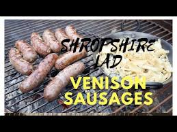 home made venison sausage cooking