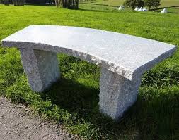 Rustic Curved Granite Bench Curved