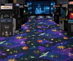 fluorescent abstract area rug arcade