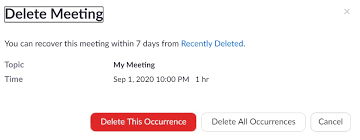 deleting scheduled zoom meetings