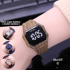 Q wander touch screen watch with silver dial. Jam Tangan Fossil Touchscreen Motif Kayu 5 Pilihan Warna Wanita Kw Semi Super Digital