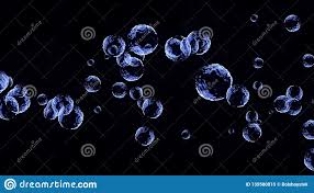 Dark Blue Flying Bubbles Background Motion Footage