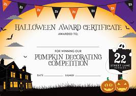 Halloween Pumpkin Decorating Competition Certificate
