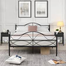 vecelo queen size metal platform bed