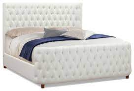 tall white tufted panel bed set with