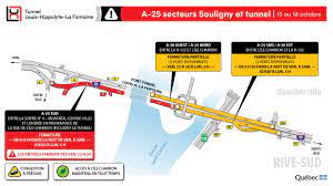 Tunnel Lafontaine Direction Sud - Fermeture complète du tunnel Louis-Hippolyte-La Fontaine en direction de la  Rive-Sud du 15 au 18 octobre | Transport Magazine