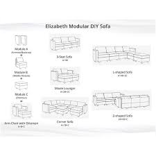 maykoosh elizabeth modern diy sofa color white fabric linen style armrest