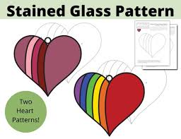 Rainbow Heart Stained Glass Pattern