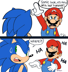 Mario messing with Sonic. Watch out for Amy. By Domestic_Maid :  r/SonicTheHedgehog