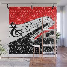 Treble clef wall sign, music theme wall decor, kids name sign, wood name sign, kids room decor, personalized name sign, music room art labelsrus 5 out of 5 stars (10,643) $ 19.95. Red And Black Music Theme Wall Mural By Ibelieveimages Society6
