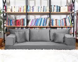 Velvet Light Grey Floor Sofa Cushion