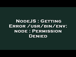usr bin env node permission denied
