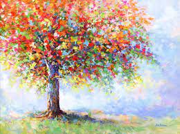 Colorful Abstract Tree Painting By Leon
