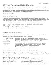 1 2 linear equations and rational equations