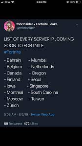 New servers in Fortnite coming soon ...