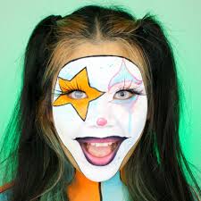 neon clown makeup face paint look