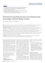 pdf orthodontic teaching practice and undergraduate knowledge in pdf orthodontic teaching practice and undergraduate knowledge in british dental schools