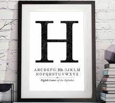 art letter h wall decor h alphabet h