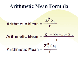 Arithmetic Mean Definition Formulas