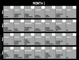 insanity calendar printable 60 day