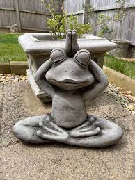 Yoga Frog Stone Garden Statue Outdoor