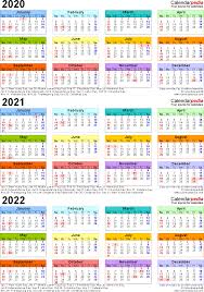 2020 2022 Three Year Calendar Free Printable Pdf Templates