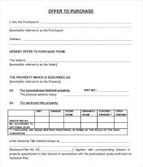 Sample Offer To Purchase Real Estate Forms Templates Letter Of