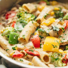 white sauce pasta with vegetables my