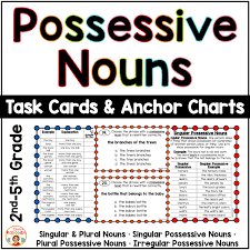 Possessive Nouns Task Cards And Anchor Charts