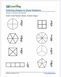 Two fractions are equivalent if they have the same value. 1st Grade Fractions Math Worksheets K5 Learning Cute766